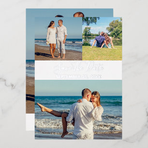 Summer Photo Collage Save the Date Card Folie Uitnodiging
