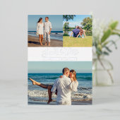 Summer Photo Collage Save the Date Card Folie Uitnodiging (Staand Voorkant)