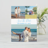 Summer Photo Collage Save the Date Card Kaart (Staand voorkant)