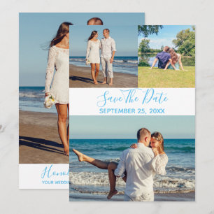 Summer Photo Collage Save the Date Card Kaart