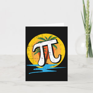 Summer Pi Day Retro Beach Wiskunde Symbols leraar Kaart