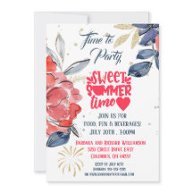 Summer Picnic Barbeque Party Uitnodiging