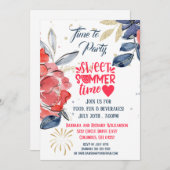 Summer Picnic Barbeque Party Uitnodiging (Voorkant / Achterkant)