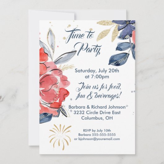 Summer Picnic Barbeque Party Uitnodiging (Voorkant)