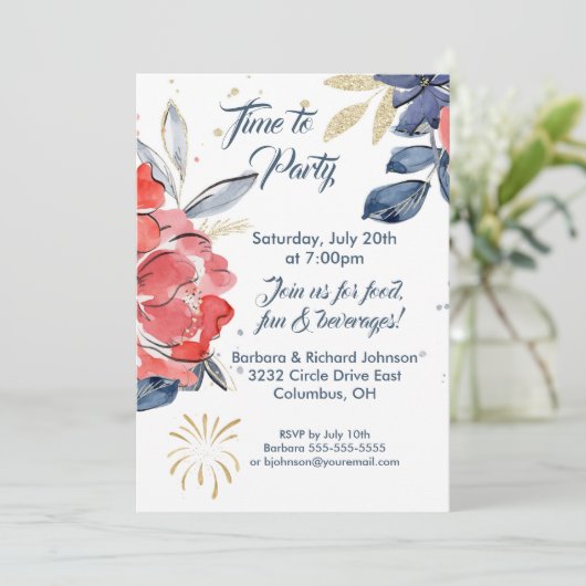 Summer Picnic Barbeque Party Uitnodiging (Staand voorkant)