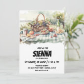 Summer Picnic boerderij uitzicht Uitnodiging (Staand voorkant)