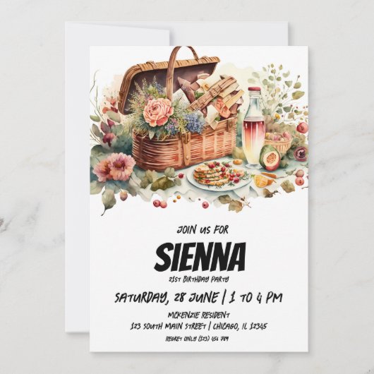 Summer Picnic country side uitzicht Invitation Kaart (Voorkant)