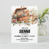 Summer Picnic country side uitzicht Invitation Kaart (Staand voorkant)