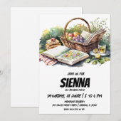 Summer Picnic food and book Invitation Kaart (Voorkant / Achterkant)
