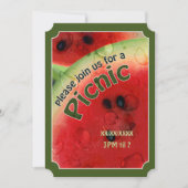 Summer Picnic Fresh Watermelon Ticket Invite Kaart (Voorkant)