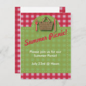 Summer Picnic Gingham Briefkaart (Voorkant / Achterkant)