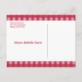 Summer Picnic Gingham Briefkaart (Achterkant)