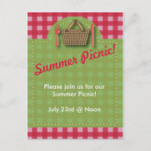 Summer Picnic Gingham Briefkaart (Voorkant)