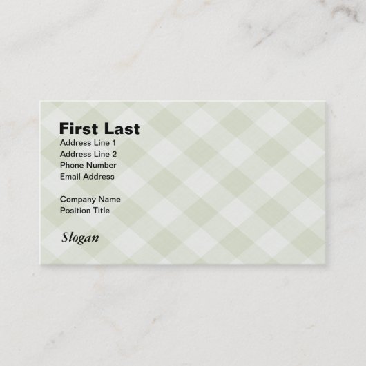 Summer Picnic Gingham Checkered Tablecloth: Groen Visitekaartje (Voorkant)