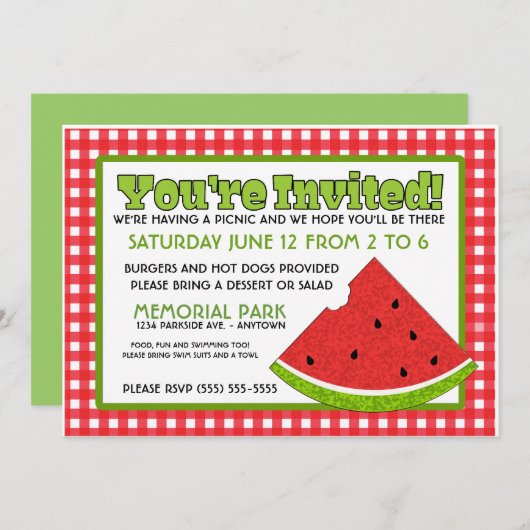 Summer Picnic Kaart (Voorkant / Achterkant)
