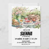 Summer Picnic meadow uitzicht Invitation Kaart (Voorkant)