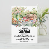 Summer Picnic meadow uitzicht Invitation Kaart (Staand voorkant)