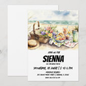 Summer Picnic met stranduitnodiging voor uitzicht Kaart (Voorkant / Achterkant)