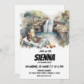 Summer Picnic met watervallen uitzicht Uitnodiging (Voorkant / Achterkant)