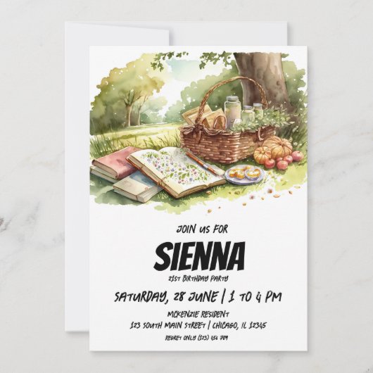 Summer Picnic onder de boomuitnodiging Kaart (Voorkant)