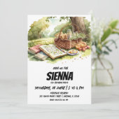 Summer Picnic onder de boomuitnodiging Kaart (Staand voorkant)