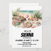 Summer Picnic op stranduitnodiging Kaart (Voorkant / Achterkant)