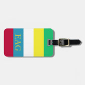 Summer Picnic Palette Stripe Monogram Bagagelabel (Voorkant horizontaal)