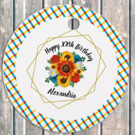 Summer Picnic Party Geometric Floral Bedankjes Labels