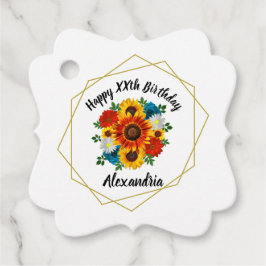 Summer Picnic Party Geometric Floral Bedankjes Labels