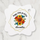 Summer Picnic Party Geometric Floral Bedankjes Labels (Achterkant)