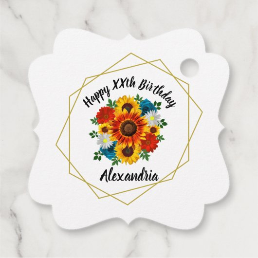 Summer Picnic Party Geometric Floral Bedankjes Labels (Achterkant)