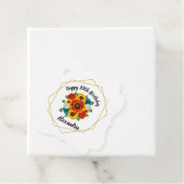 Summer Picnic Party Geometric Floral Bedankjes Labels (In situ)