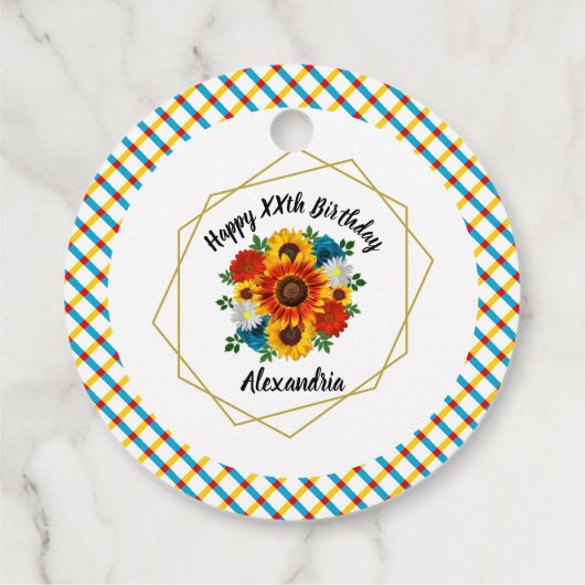 Summer Picnic Party Geometric Floral Bedankjes Labels (Achterkant)
