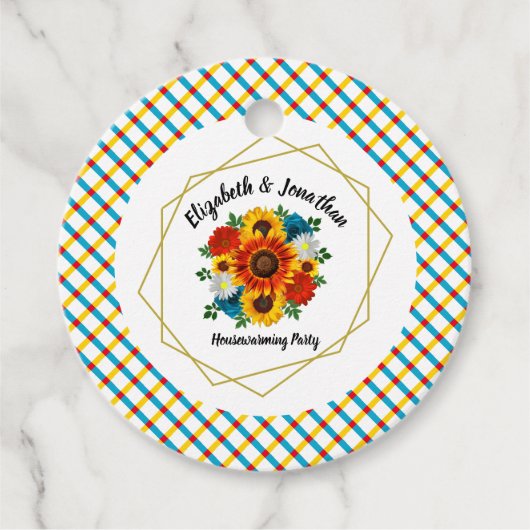 Summer Picnic Party Geometric Floral Bedankjes Labels (Voorkant)
