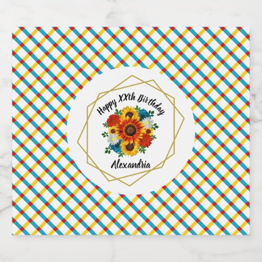 Summer Picnic Party Geometric Floral Bier Etiket (Enkel label)