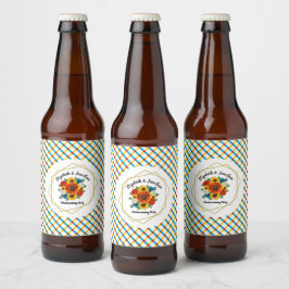 Summer Picnic Party Geometric Floral Bier Etiket