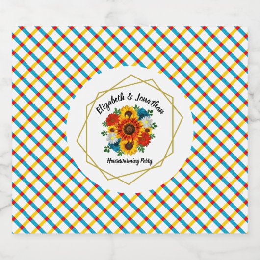 Summer Picnic Party Geometric Floral Bier Etiket (Enkel label)