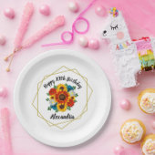 Summer Picnic Party Geometric Floral Papieren Bordje (Feest)