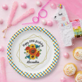 Summer Picnic Party Geometric Floral Papieren Bordje (Feest)