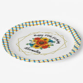 Summer Picnic Party Geometric Floral Papieren Bordje (Gekanteld)