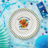 Summer Picnic Party Geometric Floral Papieren Bordje (Feest)