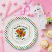 Summer Picnic Party Geometric Floral Papieren Bordje (Feest)