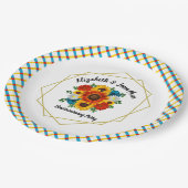 Summer Picnic Party Geometric Floral Papieren Bordje (Gekanteld)