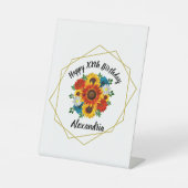 Summer Picnic Party Geometric Floral Reclamebord Met Voetstuk (Voorkant)