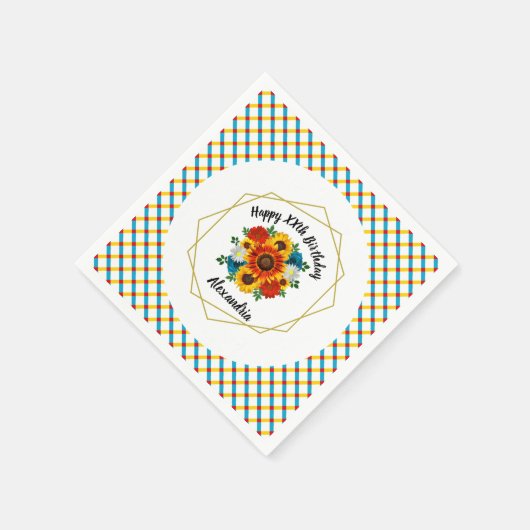 Summer Picnic Party Geometric Floral Servet (Hoek)