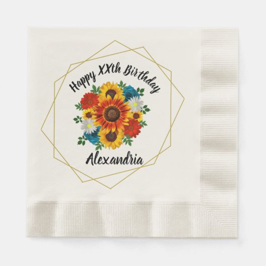 Summer Picnic Party Geometric Floral Servet (Voorkant)