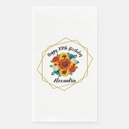 Summer Picnic Party Geometric Floral Servet (Voorkant)