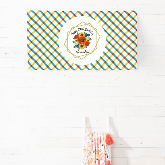 Summer Picnic Party Geometric Floral Spandoek (Insitu)