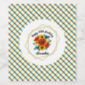 Summer Picnic Party Geometric Floral Wijn Etiket (Enkel label)