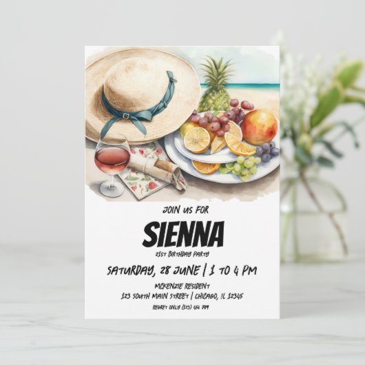 Summer Picnic pet Uitnodiging (Staand voorkant)